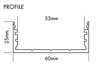 Mynd af Álprófíll L-Line Low 60x25mm Hv.