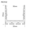 Mynd af Álprófíll Q-Line 24 Standard 35x35 Hv.