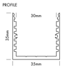 Mynd af Álprófíll Q-Line Standard 35x35 Hv.
