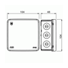 Mynd af Tengidós IP65 100x100x46mm Hv.