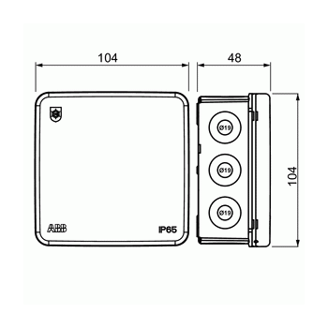 Mynd af Tengidós IP65 100x100x46mm Hv.