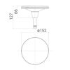 Mynd af T-Lux STAN 150mm LED toppur 3000K Álgrár