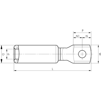 Mynd af Strengskór Ál/Cu   25mm² M8