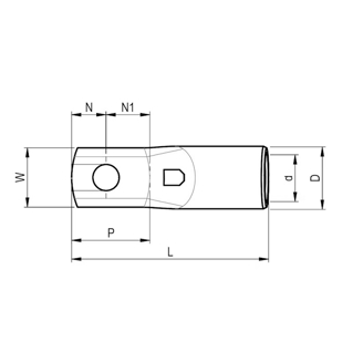 Mynd af Strengskór Cu m/mjóum spaða 240mm² M12